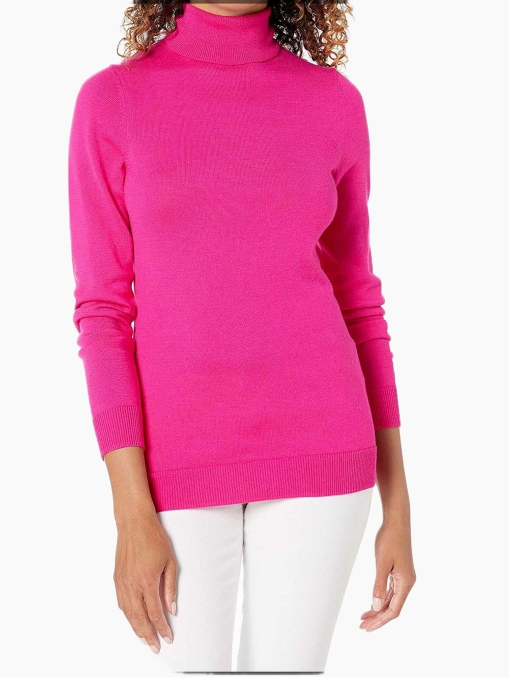 Amazon Essentials Women's Cowlneck Sweater in Bright Pink